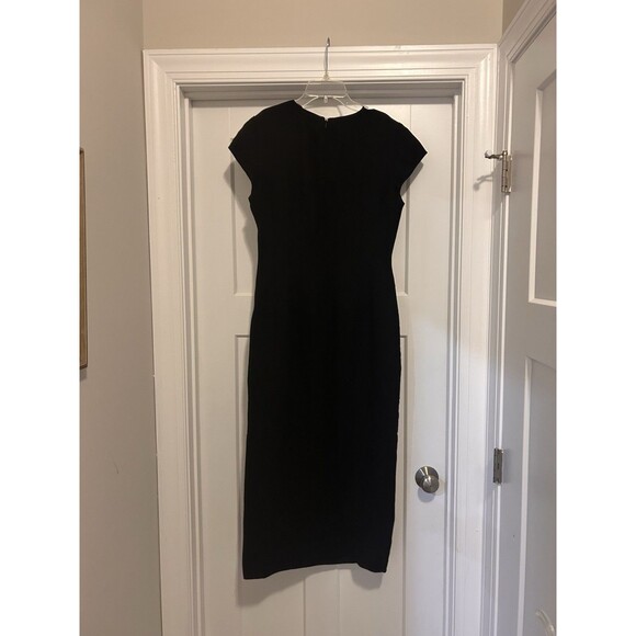 Vintage 90s Y2K Maggy London Embroidered Midi Dress Dark Floral Witchy Size 10 - Picture 6 of 7